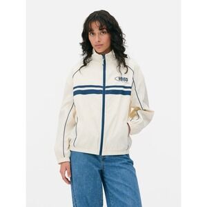Primark Women's 1985 Sports League Ecru Windbreaker Jacket‎ – Size XS